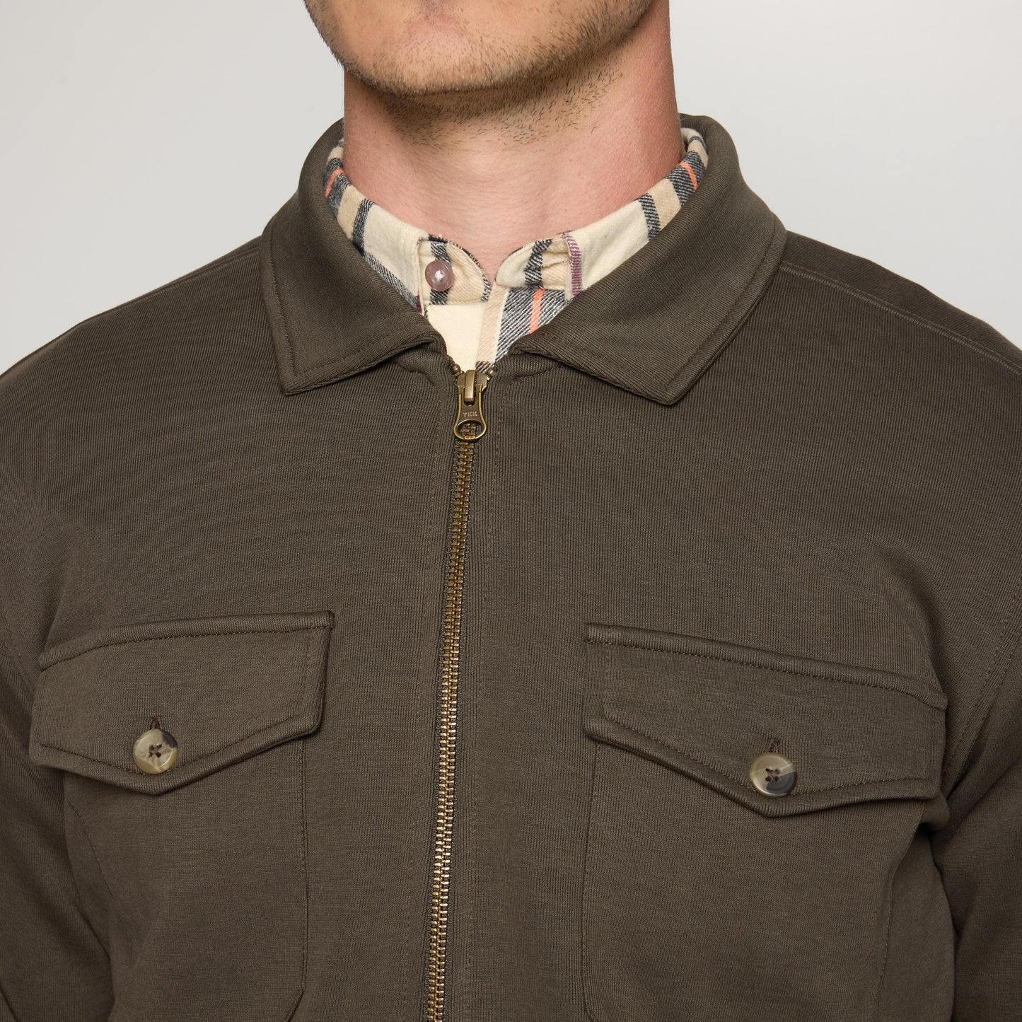BertleSi Zip Overshirt - Green Wood