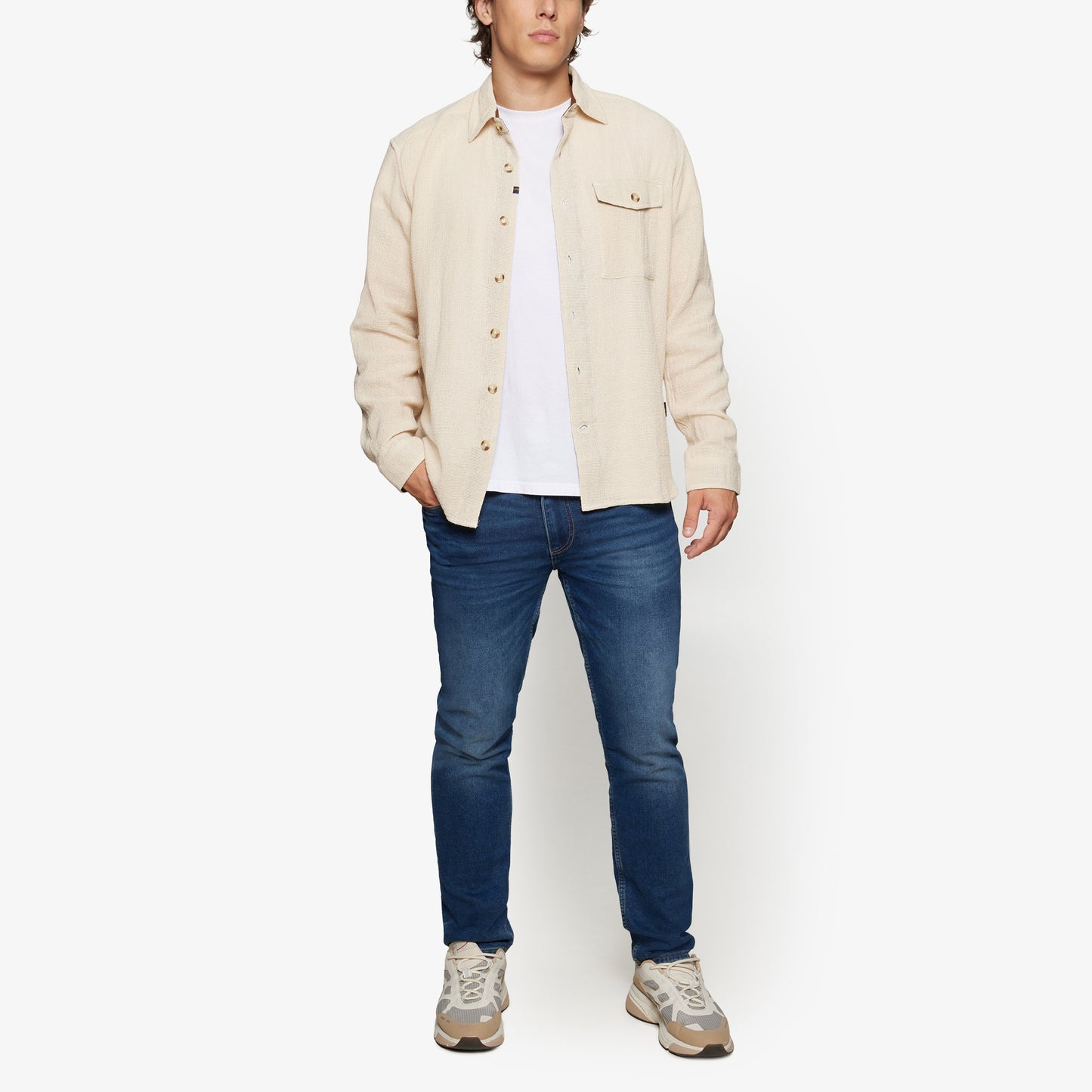 HansiSi Rough Overshirt - Ivory Cream