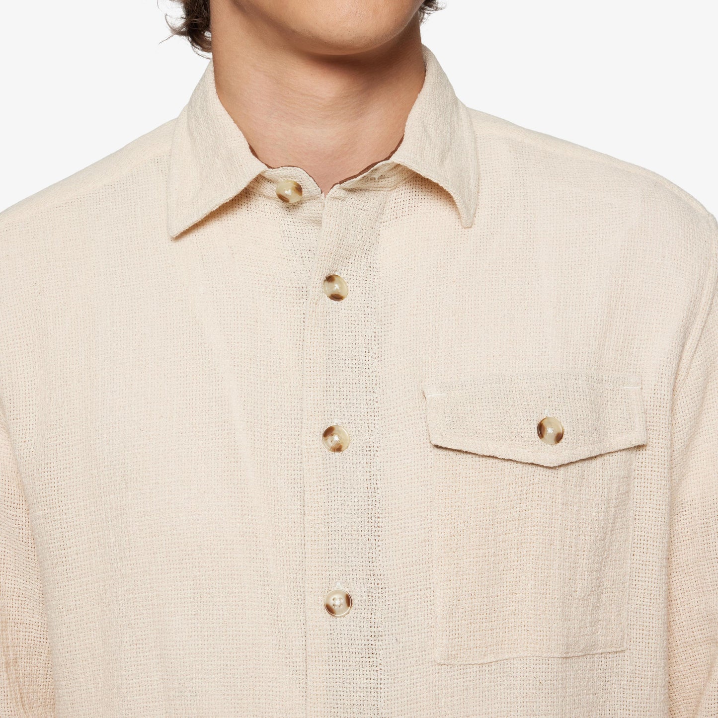 HansiSi Rough Overshirt - Ivory Cream
