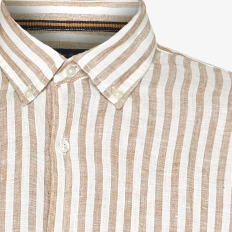 GregSI Linen Stripe - Brown Lion