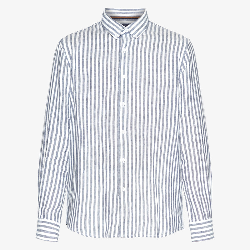 GregSI Linen Stripe - Blue Captain