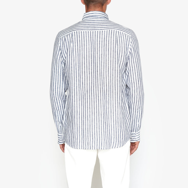 GregSI Linen Stripe - Blue Captain