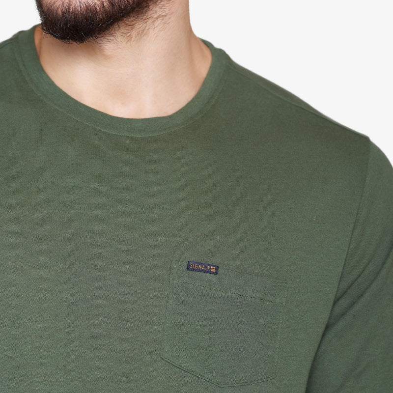 UffeSI Linen Tee - Bottle green