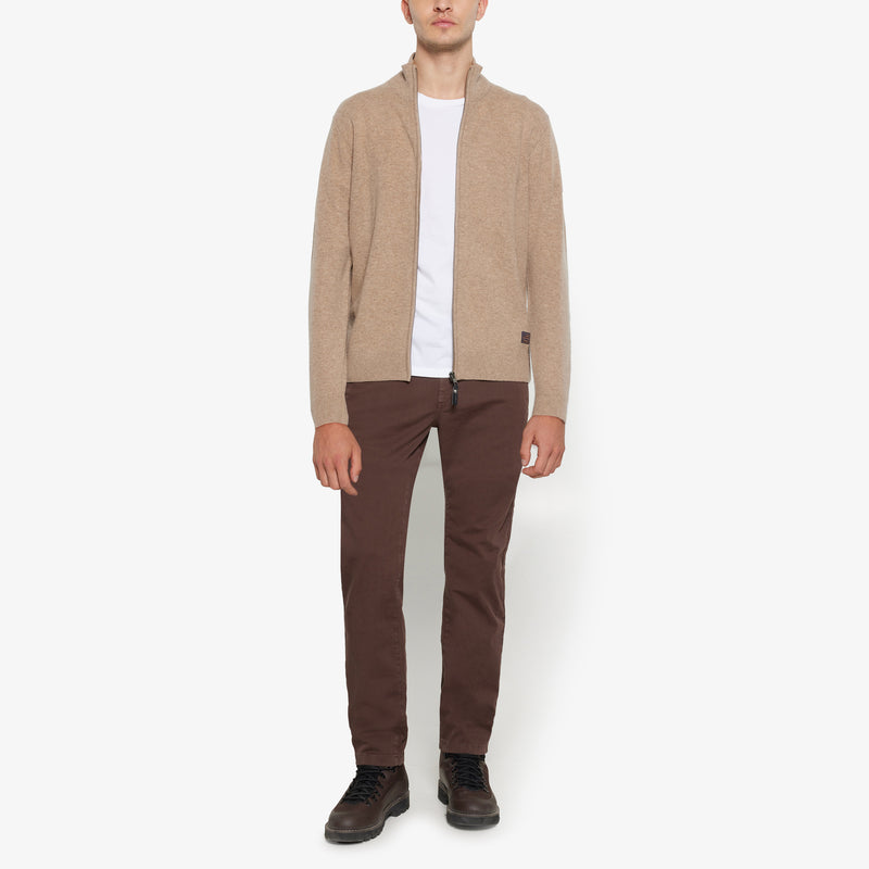 RuiSI Zip Cardigan - Savanna Sand Melange