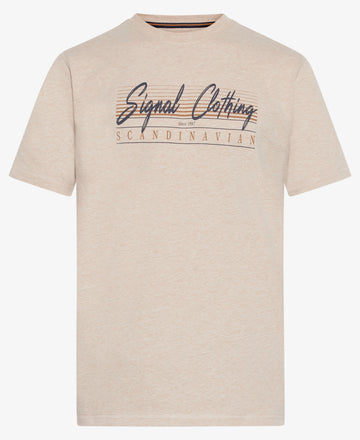 LiamSI Front Print Tee+ - Savanna Sand Melange