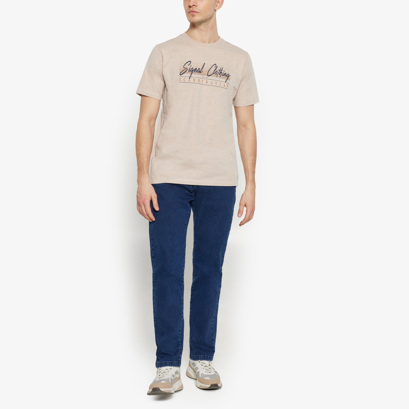 LiamSI Front Print Tee+ - Savanna Sand Melange