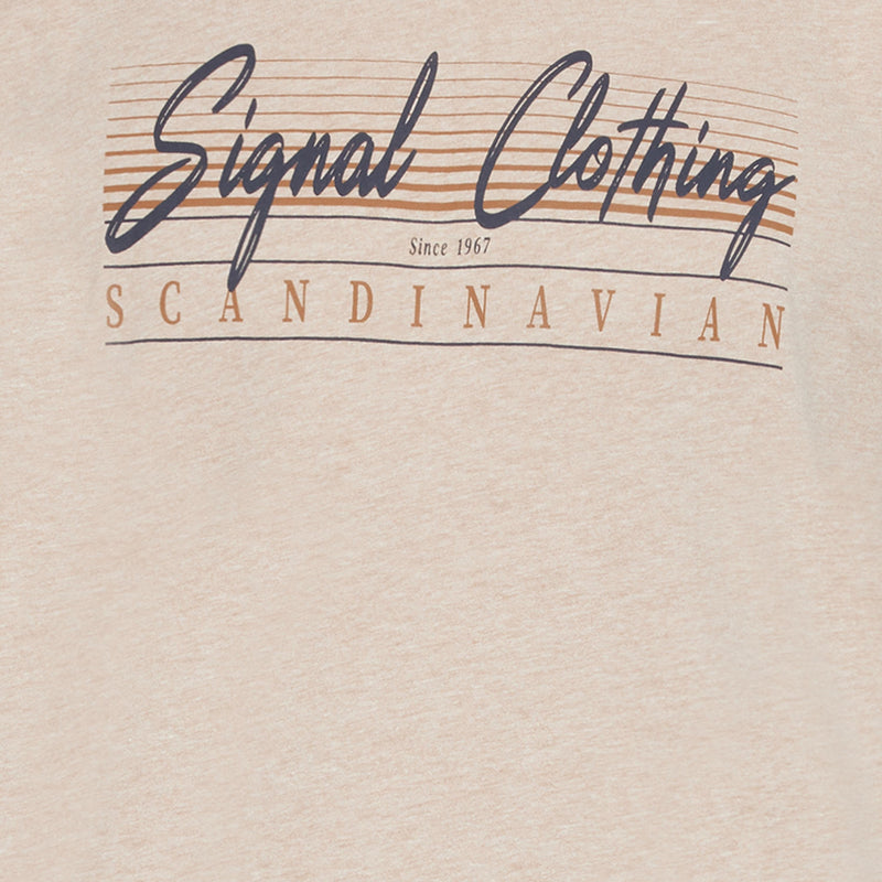 LiamSI Front Print Tee+ - Savanna Sand Melange