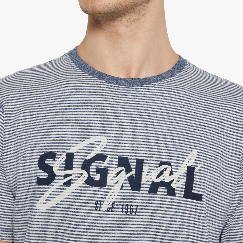 LukeSI Print Stripe Tee - Blue Autumn