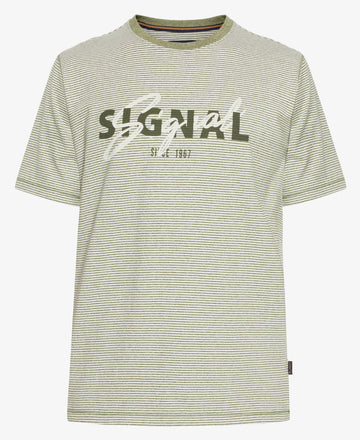 LukeSI Print Stripe Tee - Olive garden