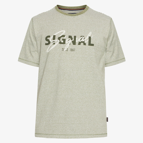 LukeSI Print Stripe Tee - Olive garden