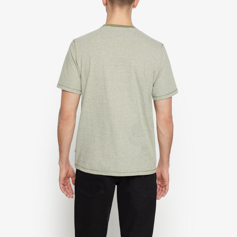 LukeSI Print Stripe Tee - Olive garden