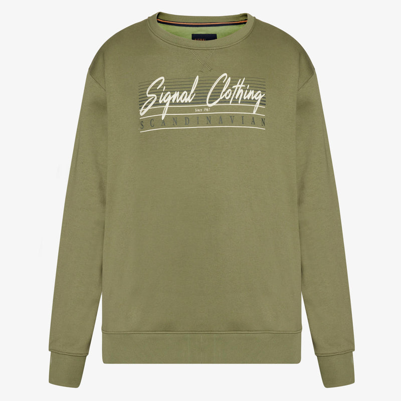 KavinSI Crew w. Print+ - Olive garden