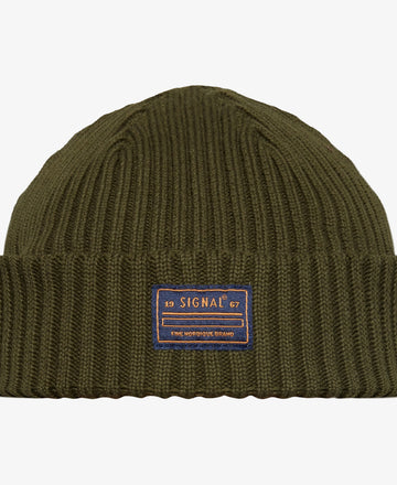 Rib Beanie - Full green