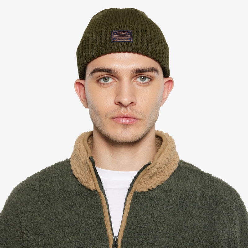 Rib Beanie - Full green