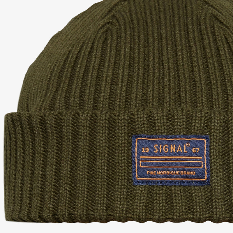 Rib Beanie - Full green