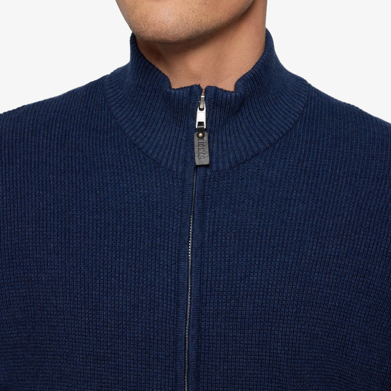 AndersSi Structure Cardigan + - Mid Blue Melange