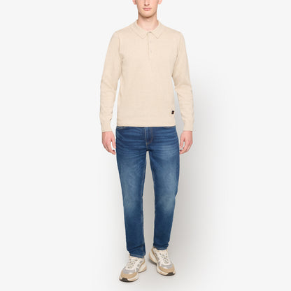 NolanSi Knit Polo + - Pure Cashmere Mel