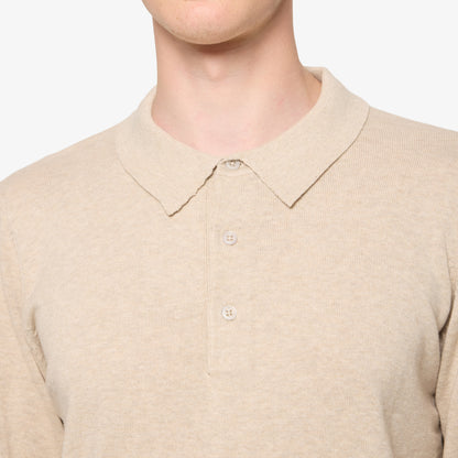NolanSi Knit Polo + - Pure Cashmere Mel