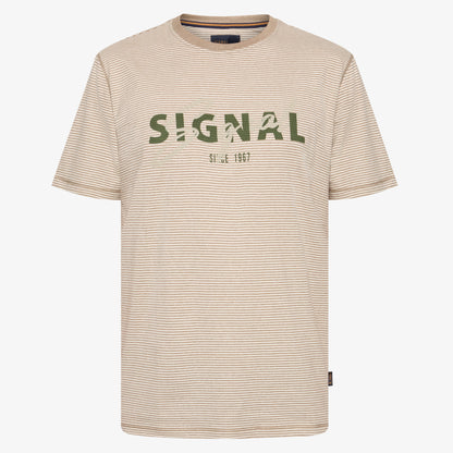 LukeSi Print Stripe Tee - Dry Teak