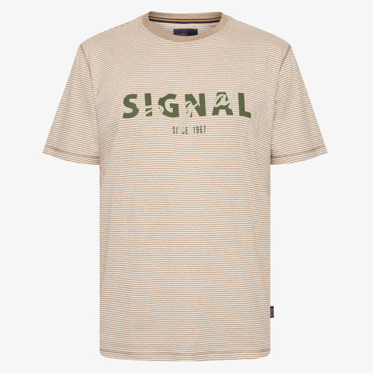 LukeSi Print Stripe Tee - Dry Teak