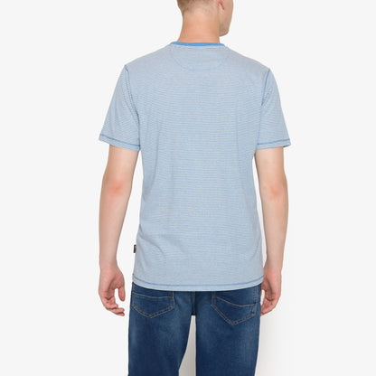 LukeSi Print Stripe Tee - Blue Slip Stream