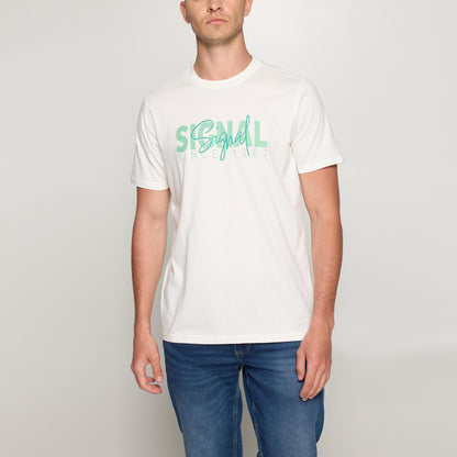 OwenSi Print Tee + - Egret Dust