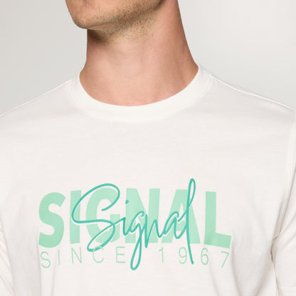 OwenSi Print Tee + - Egret Dust
