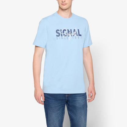 OwenSi Print Tee + - Blue Placide Mel