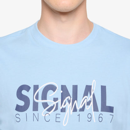 OwenSi Print Tee + - Blue Placide Mel