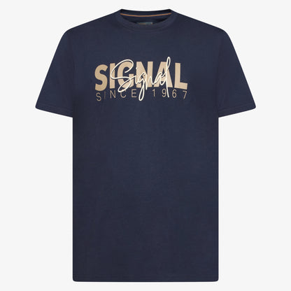OwenSi Print Tee + - Deep Marine