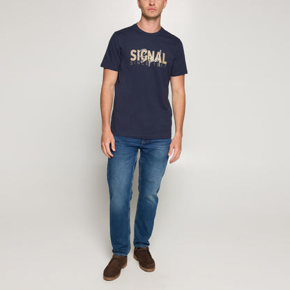OwenSi Print Tee + - Deep Marine