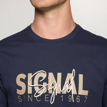 OwenSi Print Tee + - Deep Marine