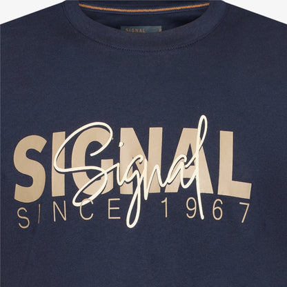 OwenSi Print Tee + - Deep Marine