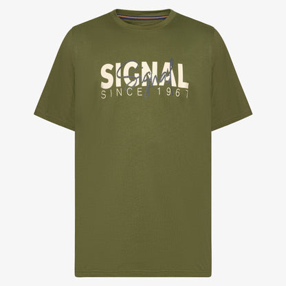 OwenSi Print Tee + - Cypress Green