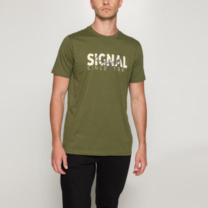OwenSi Print Tee + - Cypress Green