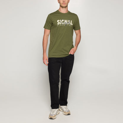 OwenSi Print Tee + - Cypress Green