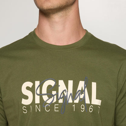 OwenSi Print Tee + - Cypress Green