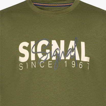 OwenSi Print Tee + - Cypress Green