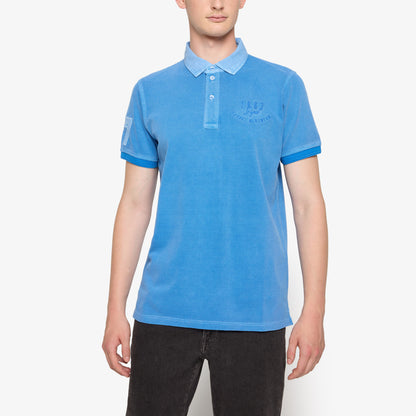 OscarSi Badge Polo - Blue Slip Stream