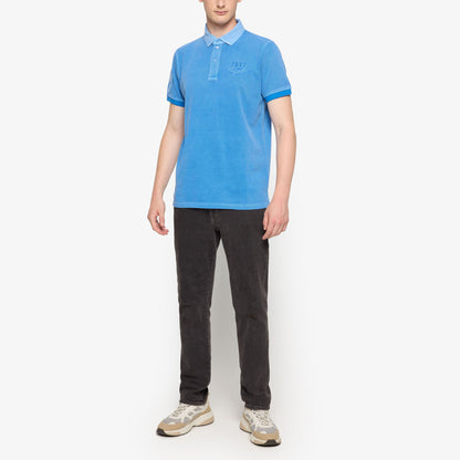 OscarSi Badge Polo - Blue Slip Stream
