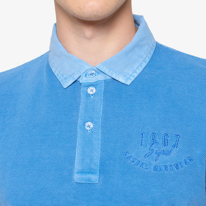 OscarSi Badge Polo - Blue Slip Stream
