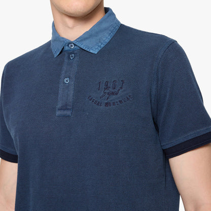 OscarSi Badge Polo - Deep Marine