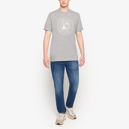 OdinSi Front Print + - Light Grey Melange