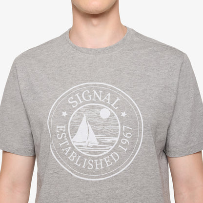 OdinSi Front Print + - Light Grey Melange