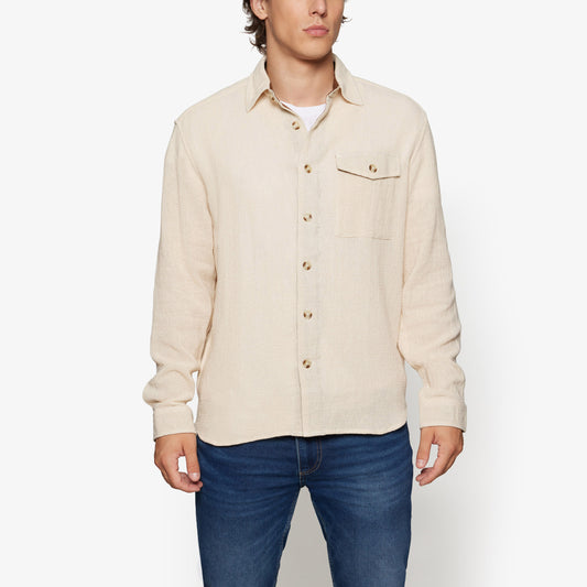 HansiSi Rough Overshirt - Ivory Cream
