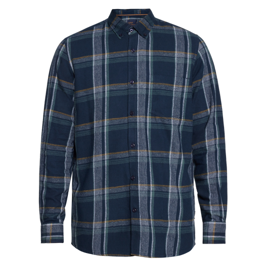 BruceSi Check + L/S Shirts - Deep Marine